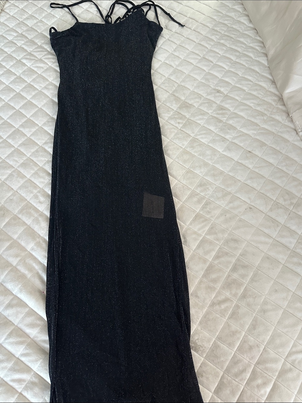 SHEIN Black Shimmery Maxi Dress with Spaghetti Straps